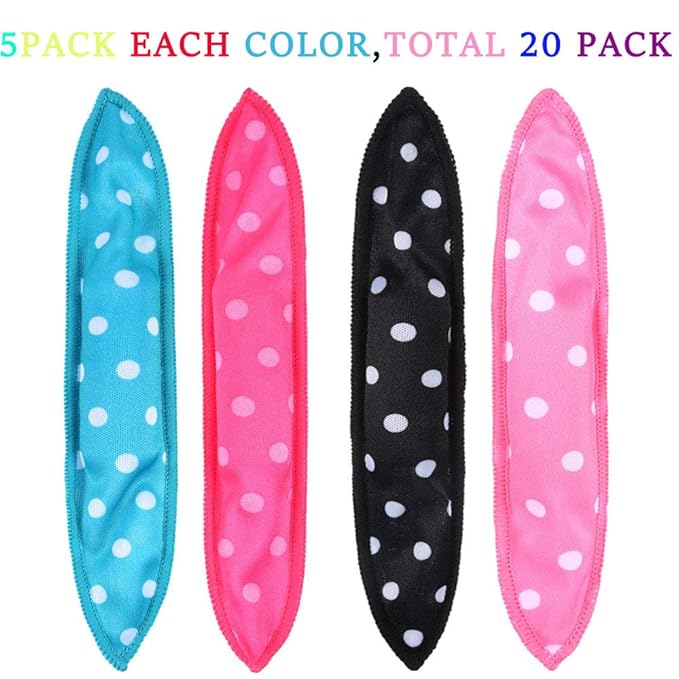 Foam Hair Curlers, Pillow Cloth Hair Rollers,No Heat Sleeping Soft Sponge Rollers for Long, Short, Thick & Thin Hair Spiral Curls Hair Styling Rollers (4colors)