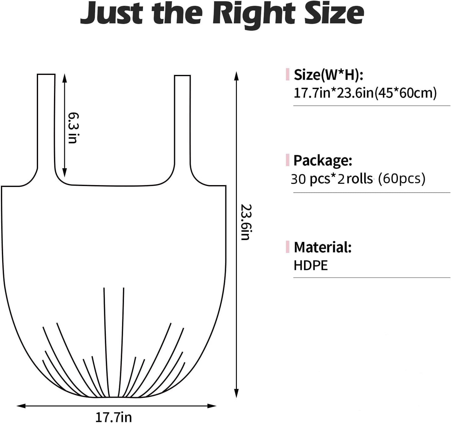 2-4 Gallon Portable Trash Bags,60 Counts Thicken portable Small Garbage Bags for Office, Kitchen,Bedroom Trash Can,Strong Trash Bags（Pink）