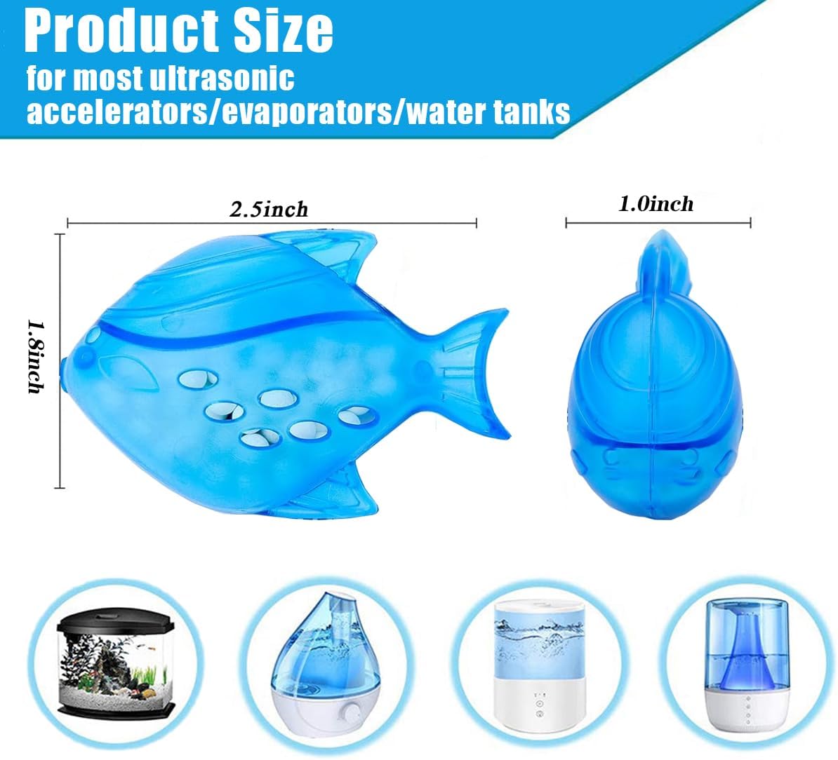 12PCS Universal Humidifier Tank Cleaner,Humidifier Cleaning Fish for Humidifiers & Fish Tanks, Purifies Water, Eliminates White Dust and Odor, Prevents Hard Water Build-Up