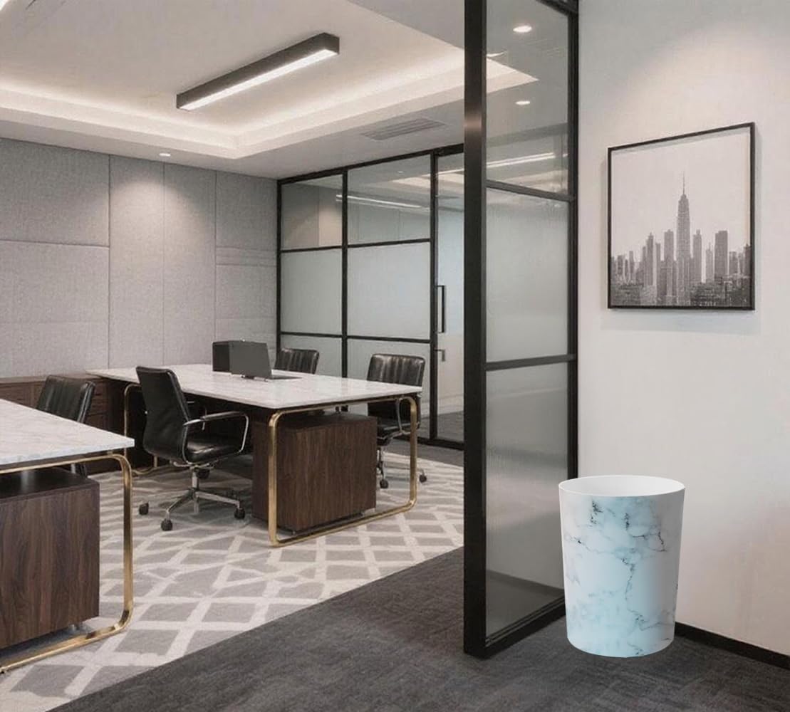 Feisco Small Trash Can for Bathroom, 2 Gallon Trash Can Trash Bin Wastebasket Garbage Can for Kitchen,Bathroom Office, Bedroom,Dorms,Laundry Room (White, 2 Pack)