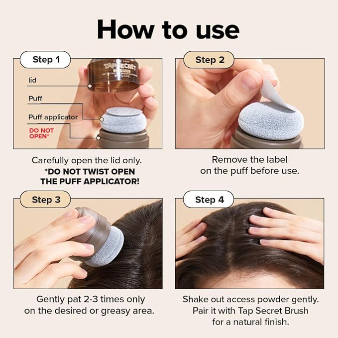 I DEW CARE Biotin Clarifying Dry Shampoo - Tap Secret Dark Brown Limited Edition | Strengthening & Volumizing, Powder Type, Refillable, Travel size, Non-aerosol, Brunette, Korean Ginseng, 0.27 Oz