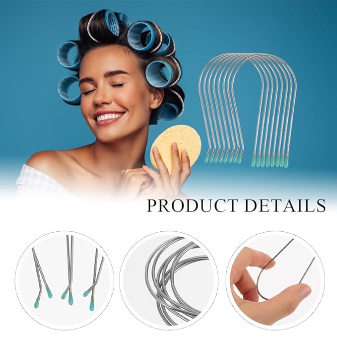 8 Pcs Hot Curler Clips Replacement Kit with Rollers Securing Pins, Fits 1.75 Inch Hot Rollers