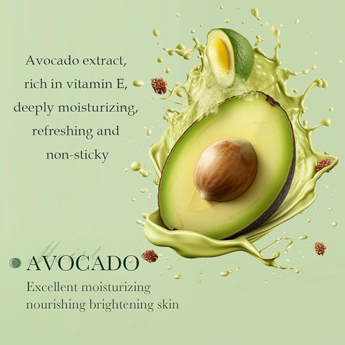 Avocado Skincare Sets, 6pcs Skin Care Gift Set with Lip Balm, Toner, Lotion, Face Serum, Eye Cream For Hydrating Skin, Anti-Aging Skin For Women Teen Girls (Extra Large, 6, Count)
