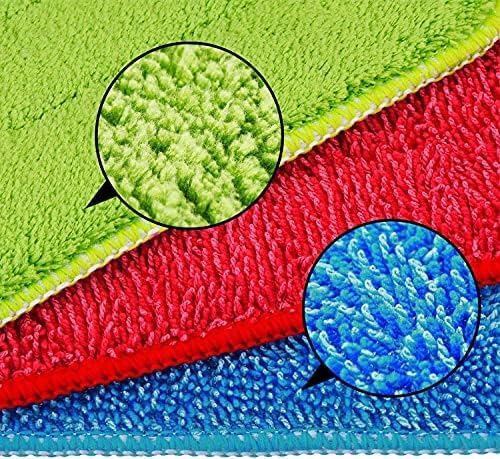 Microfiber Mop Pads, 18.5 x 6.3 Inch Reusable and Washable Spray Mop Pads, Wet and Dry Household Mop Pad Replacement, Set of 12(Colorful)