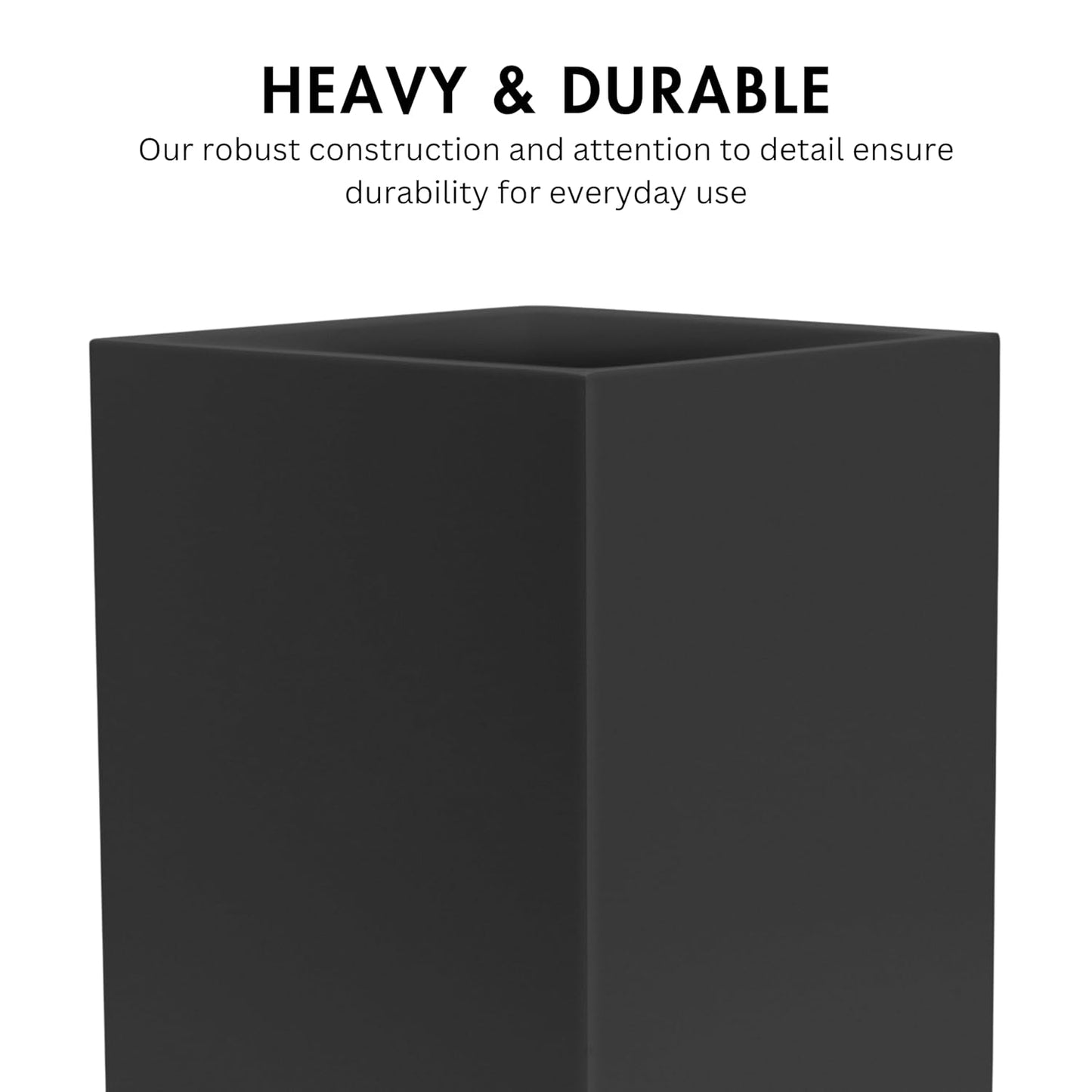 Matte Black Square Small Trash Can, 2 Gallons / 7.5L Garbage Can, Waste Basket for Home, Bathrooms, Office, Under Desk, Bedroom, Laundry Room, Kitchen, Kids Room, and Dorm