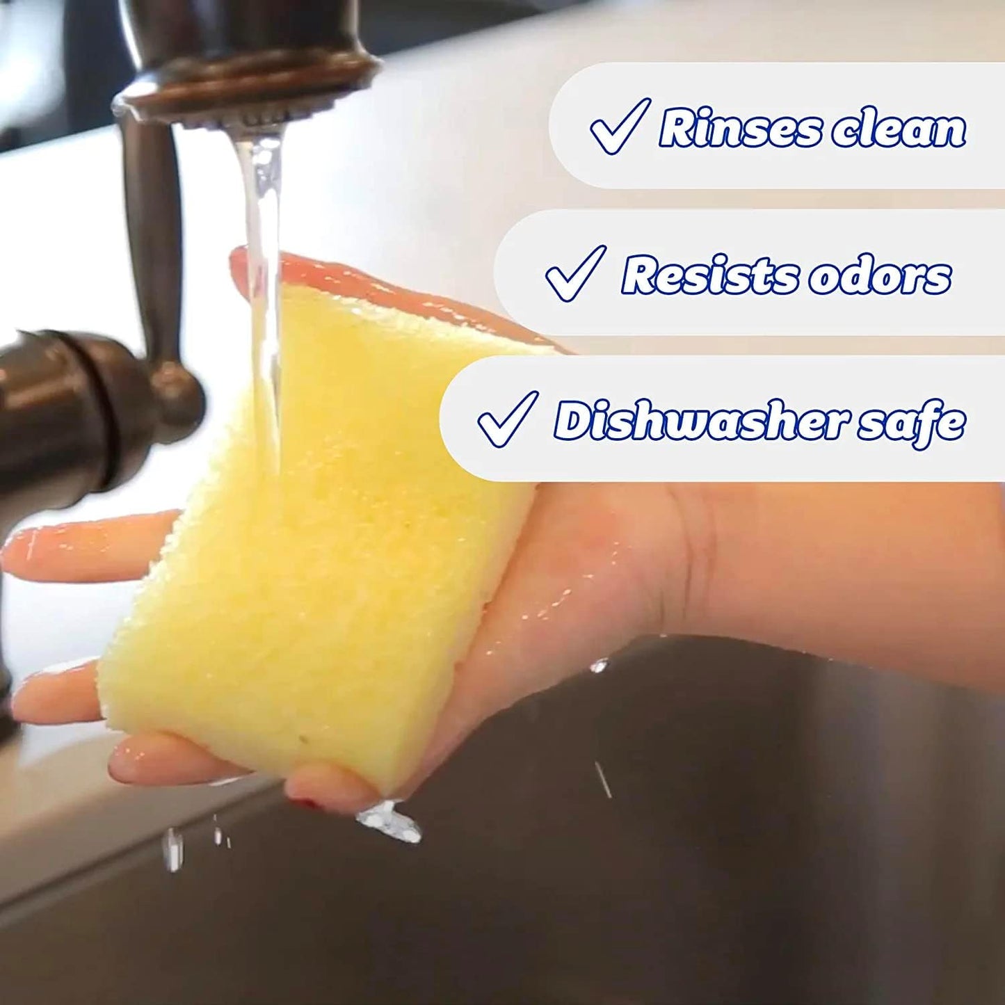 Scrub Daddy Sponge Daddy - Scratch-Free Multipurpose Kitchen & Dish Sponge - BPA Free & Made with Polymer Foam - Stain & Odor Resistant (4 Count)