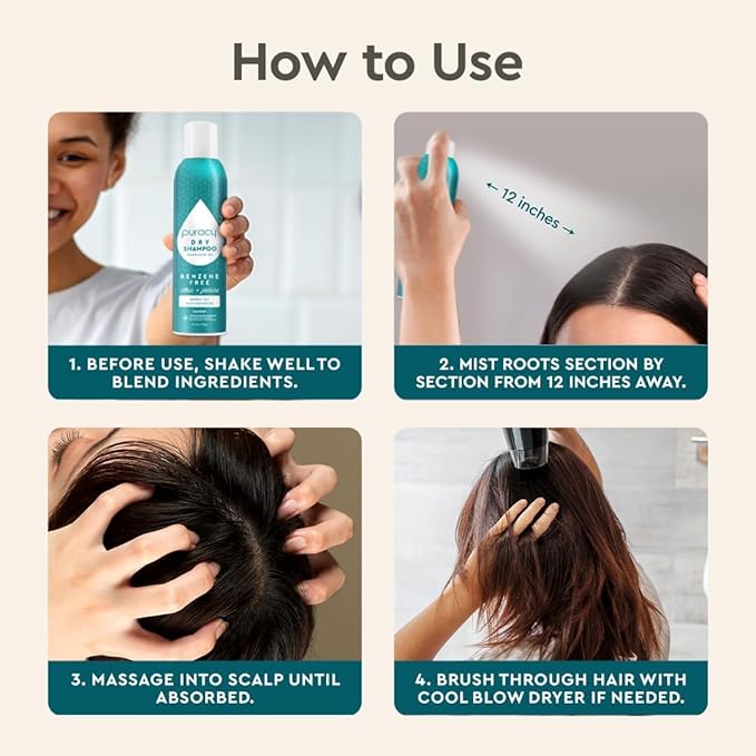 Puracy Natural Dry Shampoo For Women - Plant-Powered Cleansing Volumizing Revitalizing Dry Shampoo As Seen on TikTok, Benzene-Free, Non-Toxic, Oil Absorbing for All Hair Types (Citrus & Jasmine, 12oz)