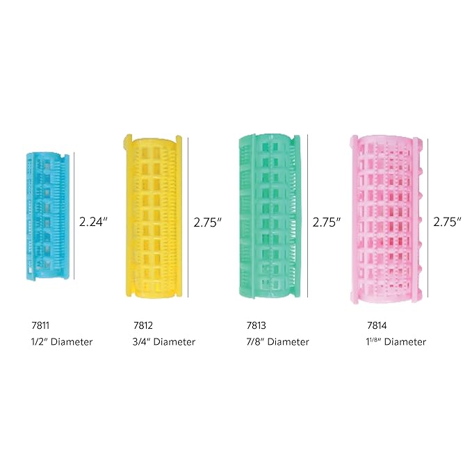 DONNA Snap on Foam Rollers Hair Curlers and Clips for Hairdressing and Heatless Styling - 3/4(D) MEDIUM 12PCS