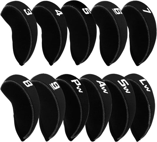 Golf Iron Covers for Golf Clubs Neoprene Golf Iron Cover Set 11pcs/10pcs Golf Iron Headcovers Golf Club Head Covers Fit All Brands