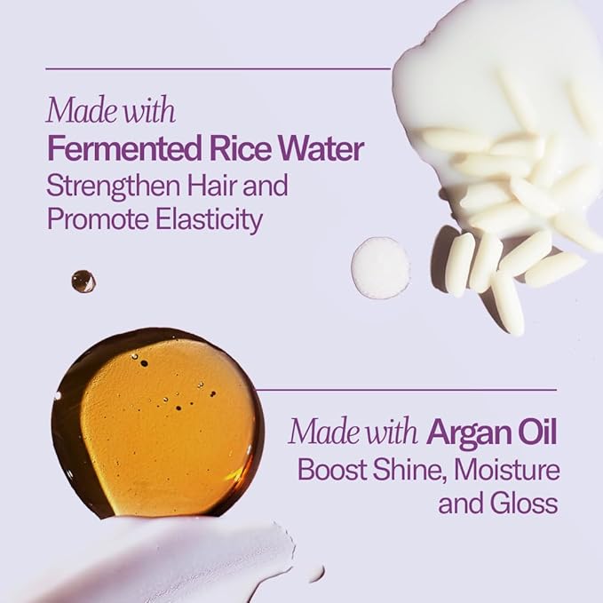 Function of Beauty Wavy Hair Shampoo & Conditioner Set, 22 oz Each - With Fermented Rice Water to Strengthen & Argan Oil to Enhance Glossiness & Natural Shine, Sulfate-Free, Customizable Haircare