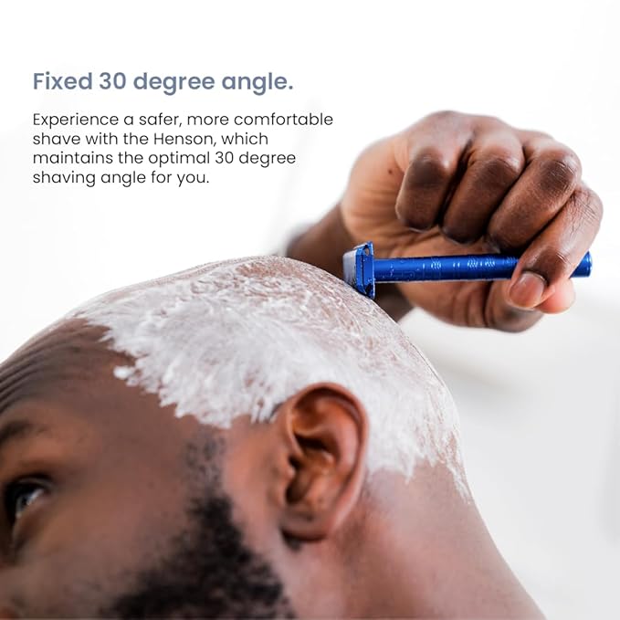 Henson Shaving Razor - Tan Double Edge Safety Razor with 5 Spare Blades - 30° Angled Precision With Superior Blade Rigidity- Reusable Single Blade Razors For Men and Women - Mild Aggression