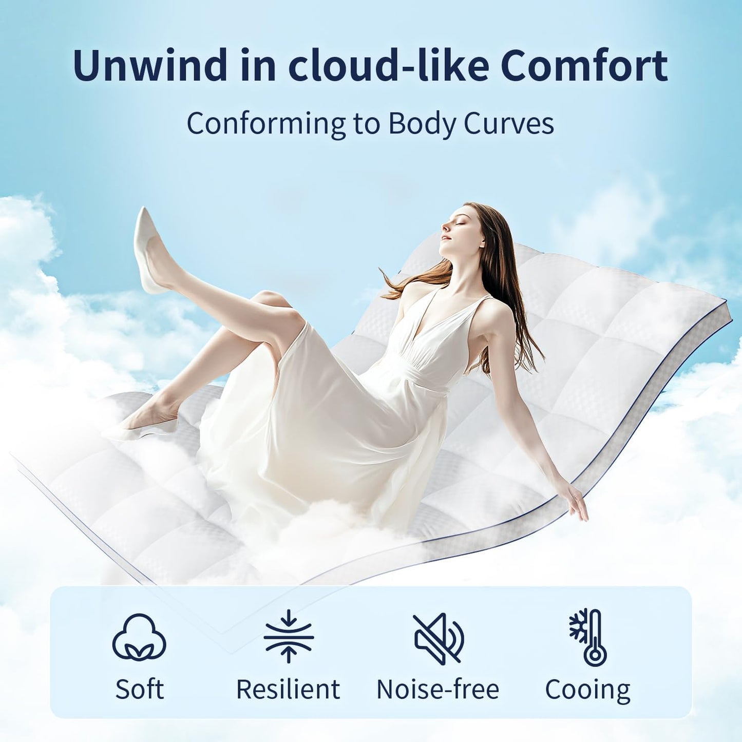 Mattress Topper Full Mattress Pad Cover Mattress Protector with 8-21 Inch Deep Pocket Overfilled Down Alternative Filling