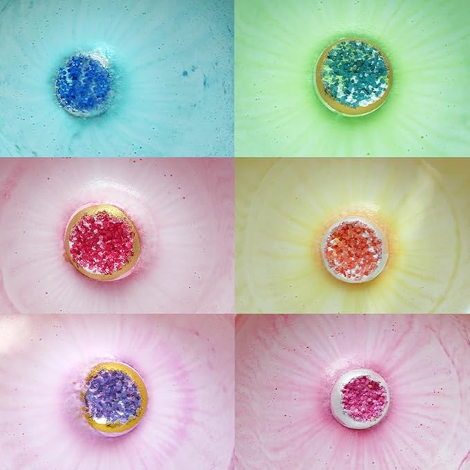 KAV Bath Bombs for Women — Natural Geode Bathbombs for Girls, Tweens | Set of 12 Organic Bath Bomb Giftset with Various Scents and Colors, Moisturizing Spa Fizzies — Essential Oil Infused Gift-Ready