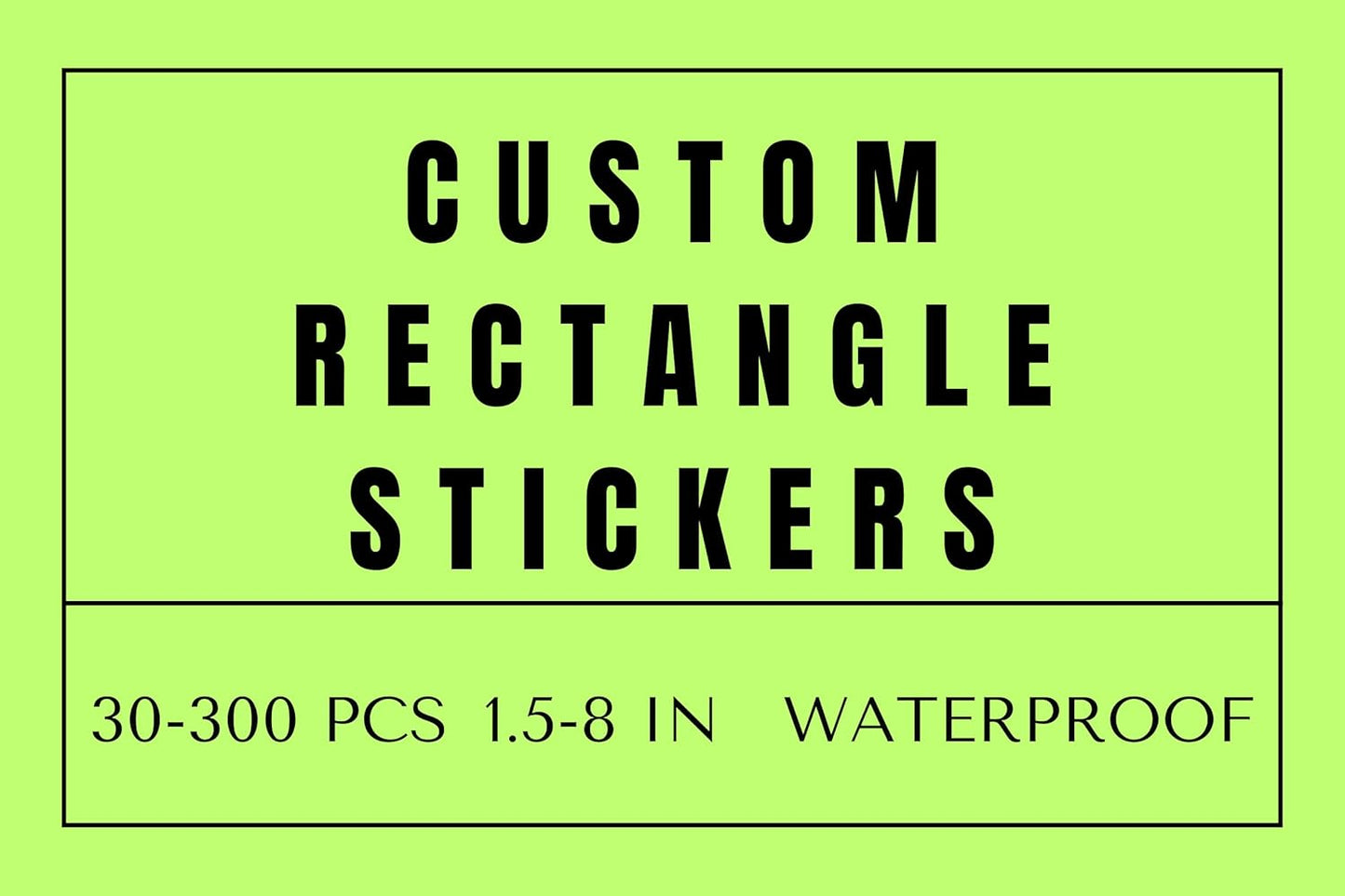 Custom Rectangle Stickers for Business Logo, Custom Rectangle Labels for Candle Jar Coffee, 30-300 pcs, Waterproof Glossy Vinyl Stickers, Upload Your Design (2.5x5 in)