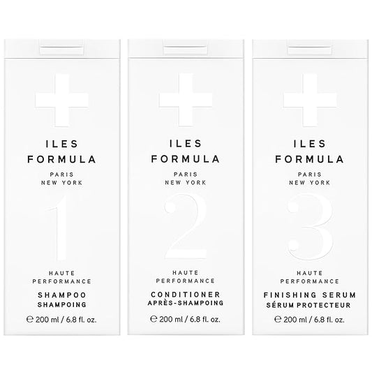 ILES FORMULA Signature Collection Deep Repair Shampoo & Conditioner w/Finishing Serum Blow Dry Cream for Dry, Damaged, Frizzy Hair - Hydrating Hair Care for Less Breakage & Healthy Hair Growth