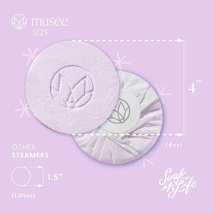 Musee Shower Steamers, Lavender & Lime Shower Steamers, Aromatherapy Gift Set for Women, Handmade in USA, Paraben-Free & Sulfate-Free, Unique Christmas Gifts for Women, 4-Piece Set