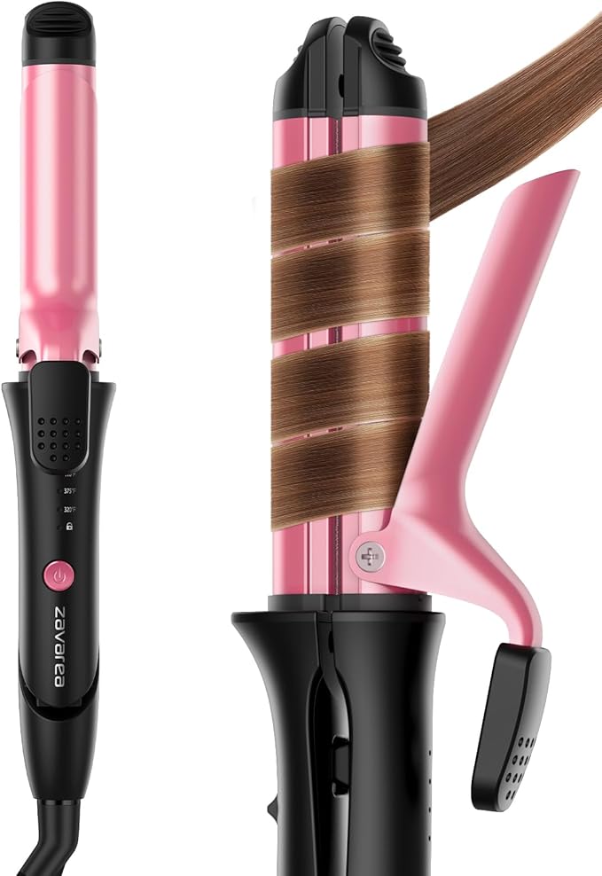 1 Inch Travel Curling Iron & Straightener: Dual Voltage Curling Iron, 2 in 1 for European Travel with 3 Temp Adjustments| Auto Shut-Off| Ceramic Coating