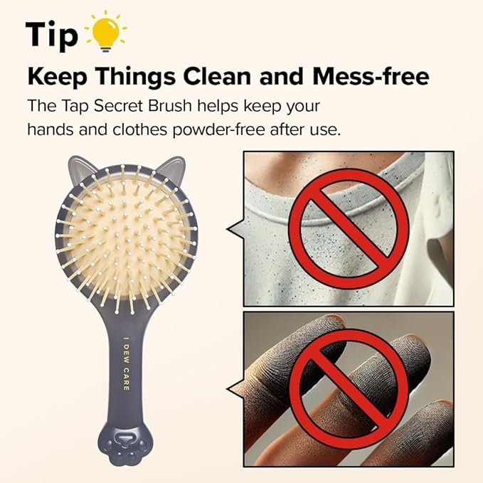 I DEW CARE Biotin Clarifying Dry Shampoo - Tap Secret Medium Brown | Strengthening & Volumizing, Powder Type, Refillable, Travel size, Non-aerosol, Brunette, Korean Ginseng, 0.25 Oz