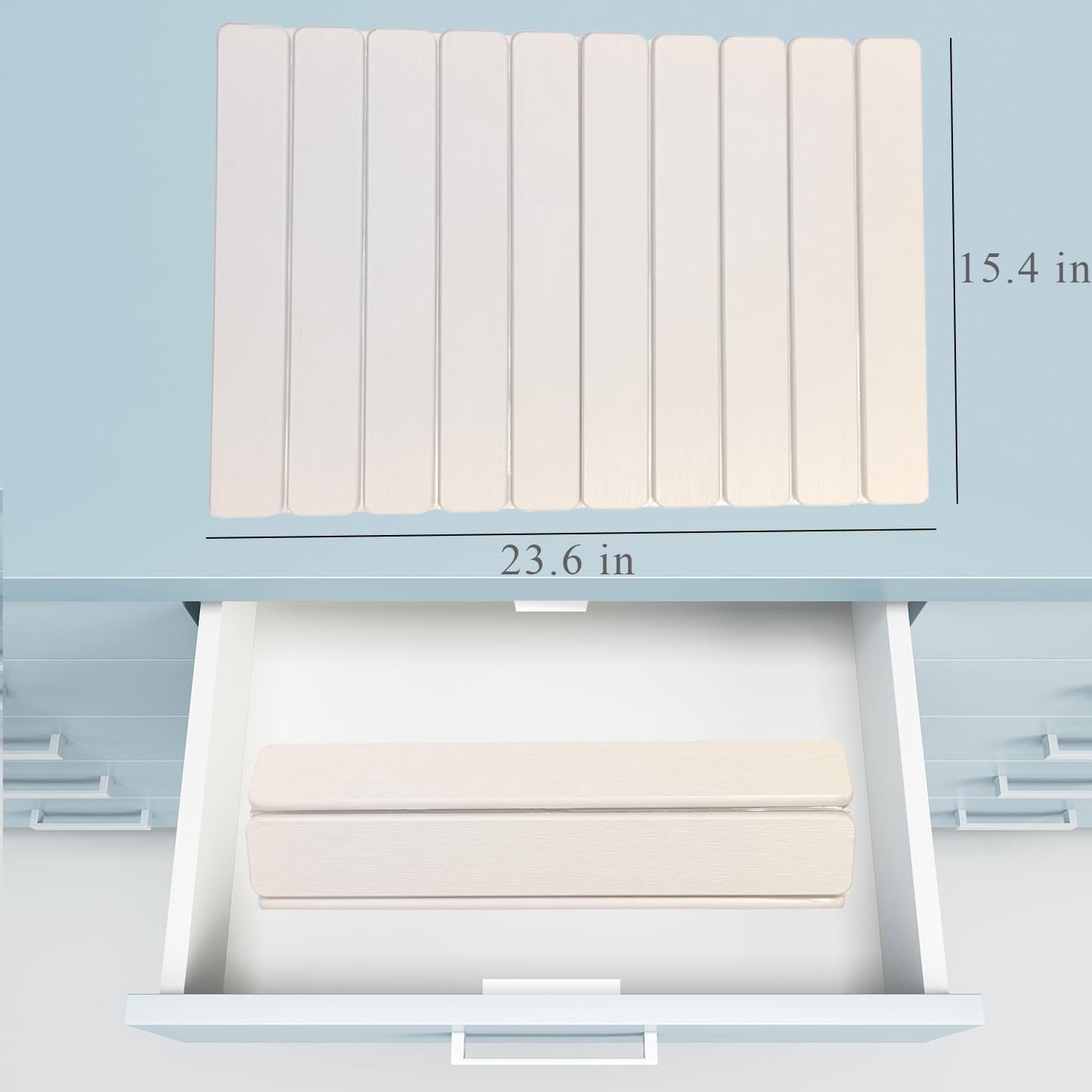 Large Stone Dish Drying Mat for Kitchen Counter, 23.6"(L)×15.4"(W), Foldable Diatomaceous Earth Dish Drying Mat, Collapsible Quick Dry Pad for Dishes Bottles Cups Bathroom Any Countertop