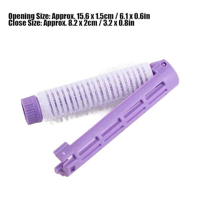 Fluffy Korean Perming Rod Rollers, 20pcs Hair Curling and Styling Kit for DIY Root Perm (Purple)