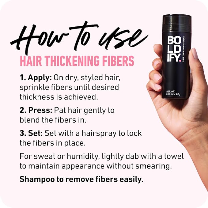 BOLDIFY Hair Fibers (12g) - Fill In Thinning and Fine Hair for an Instantly Fuller, Thicker Look - 14 Shades for Women & Men - White