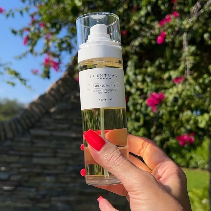 Ultra-Concentrated Hair & Body Perfume Mist, Long Lasting Women's Fragrance, Gourmand Perfumes for Women, Vegan and Cruelty Free (Caramel Vanilla)
