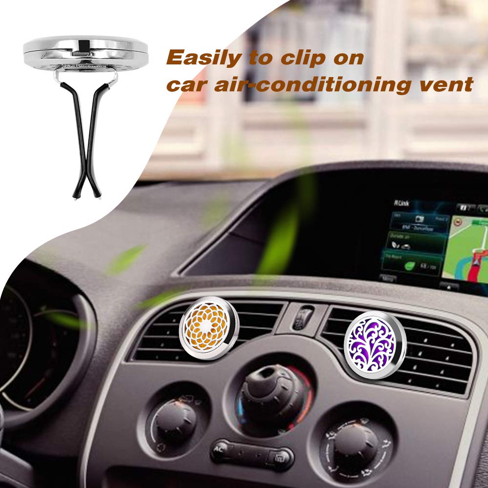 Car Diffuser Vent Clip - 2PCS 30mm Car Essential Oil Diffuser Vent Clips for Home Office Room with 12 Felt Pads Mother's Day, Birthday Gift for Women & Men