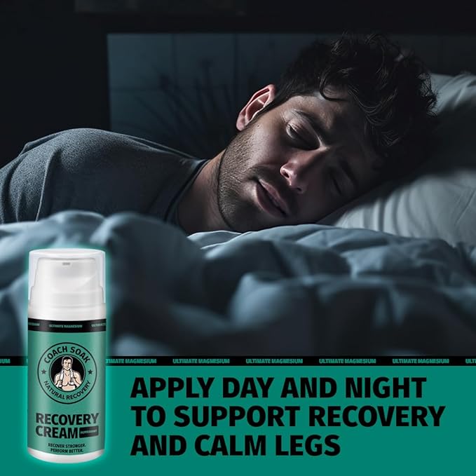 Coach Soak Recovery Bath Soak & Cream - Alternative to Epsom Salt Bath Soak - Fast-Absorbing Pure Magnesium Flakes with 21 Minerals, Bath Salts & Essential Oils - 2 Pack - Cooling Peppermint