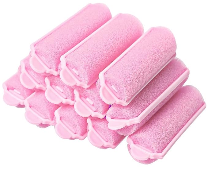 12-Pack Foam Sponge Hair Rollers 2.4 Inch Hair Curlers to Sleep In Soft Sleep Rollers Hair Curlers for Curls Style Heatless Hair Curler