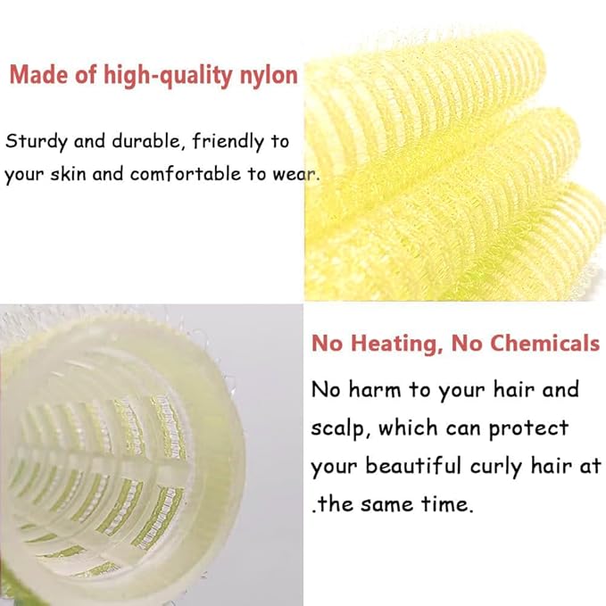 ZMD 18Pcs Self Grip Small Hair Curlers, Plastic Heatless Salon Dressing Rollers DIY Curly Hair Accessories for Women Girls Short Medium Hair (0.8 x 2.4 Inch)