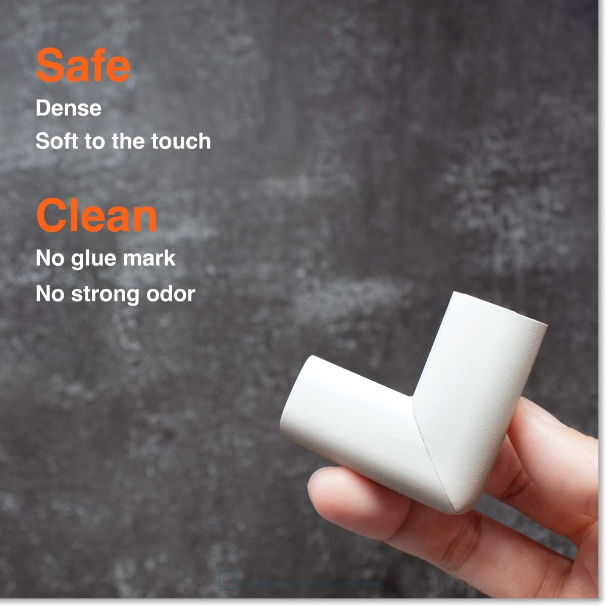 Roving Cove Slim-Fit Corner Protector for Baby Proofing (8 Small Corners), Soft Rubber Foam Furniture Corner Bumper Guards, 3M Adhesive Pre-Taped, Oyster White (Off White)