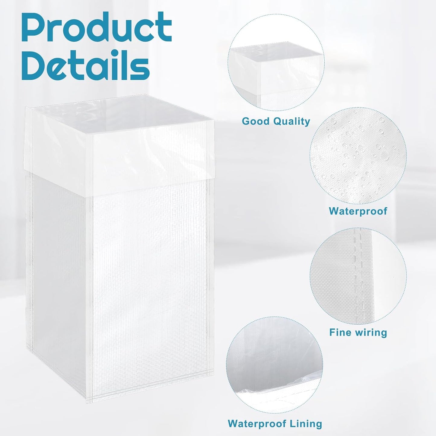 Rainmae 4PCS XL Size Disposable Trash Cans with Waterproof Lining for Parties, 30 Gallon Reusable Sturdy Garbage Bins for Birthdays and Weddings, Trash Can Bin for Garbage and Recycling