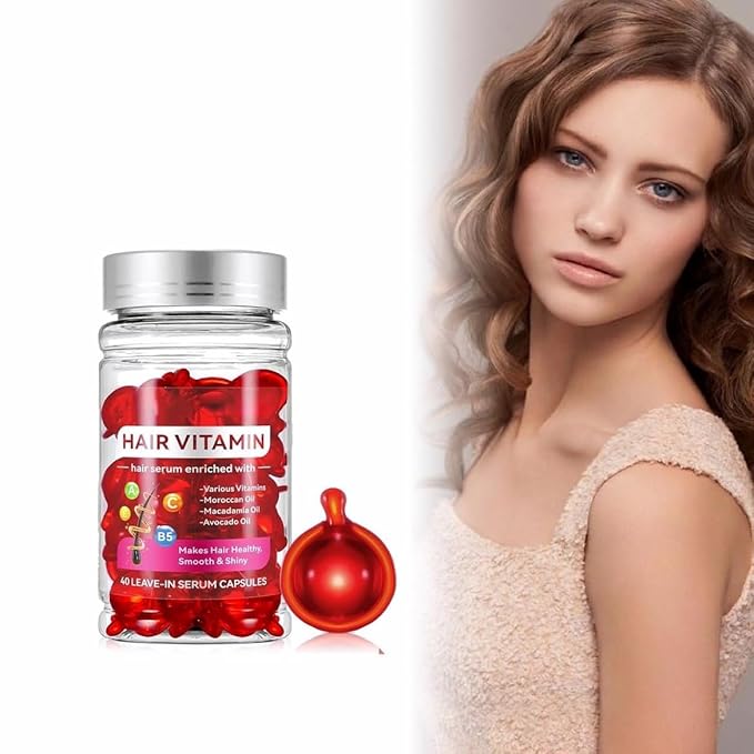 2 Box Hair Treatment Serum Oil Capsules, No Rinse Enriched with Vitamins A C E Pro B5 Moroccan Macadamia Avocado Oils Hair Care Serum for Frizzy and Damaged Hair.