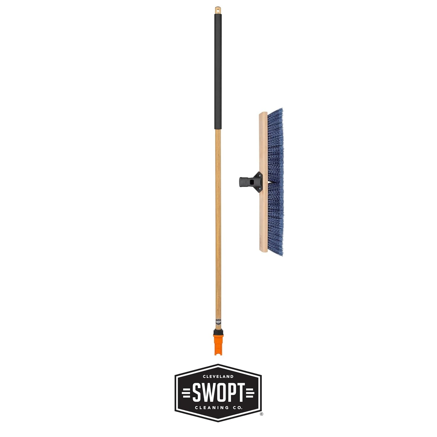 SWOPT 24” Premium Multi-Surface Push Broom Head — Cleaning Head Interchangeable with All SWOPT Cleaning Products for More Efficient Cleaning and Storage — Indoor and Outdoor Push Broom