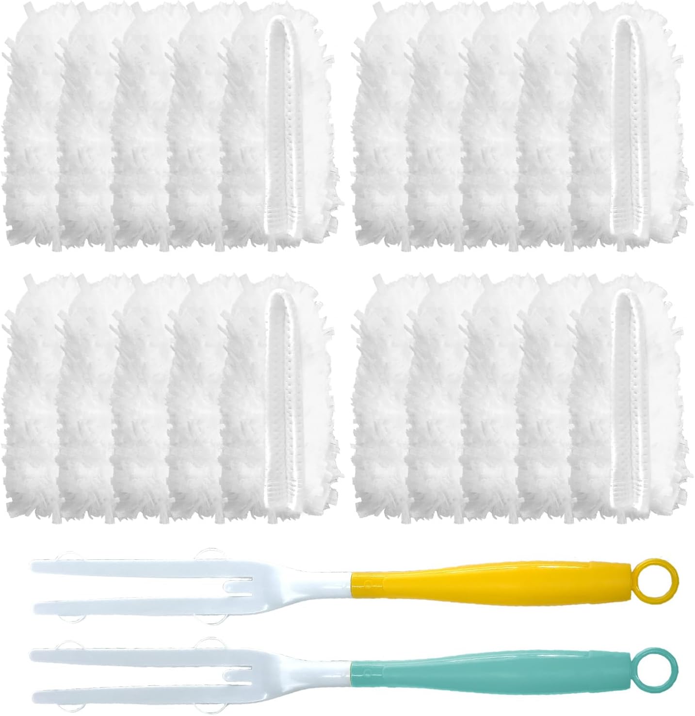 Car Interior Duster - Ultimate Cleaning Tool for Cars, House, and Office - Compact Mini Design for Effortless Dust Removal Stereo-Single Sided Design 2handle +20 Duster Refills.