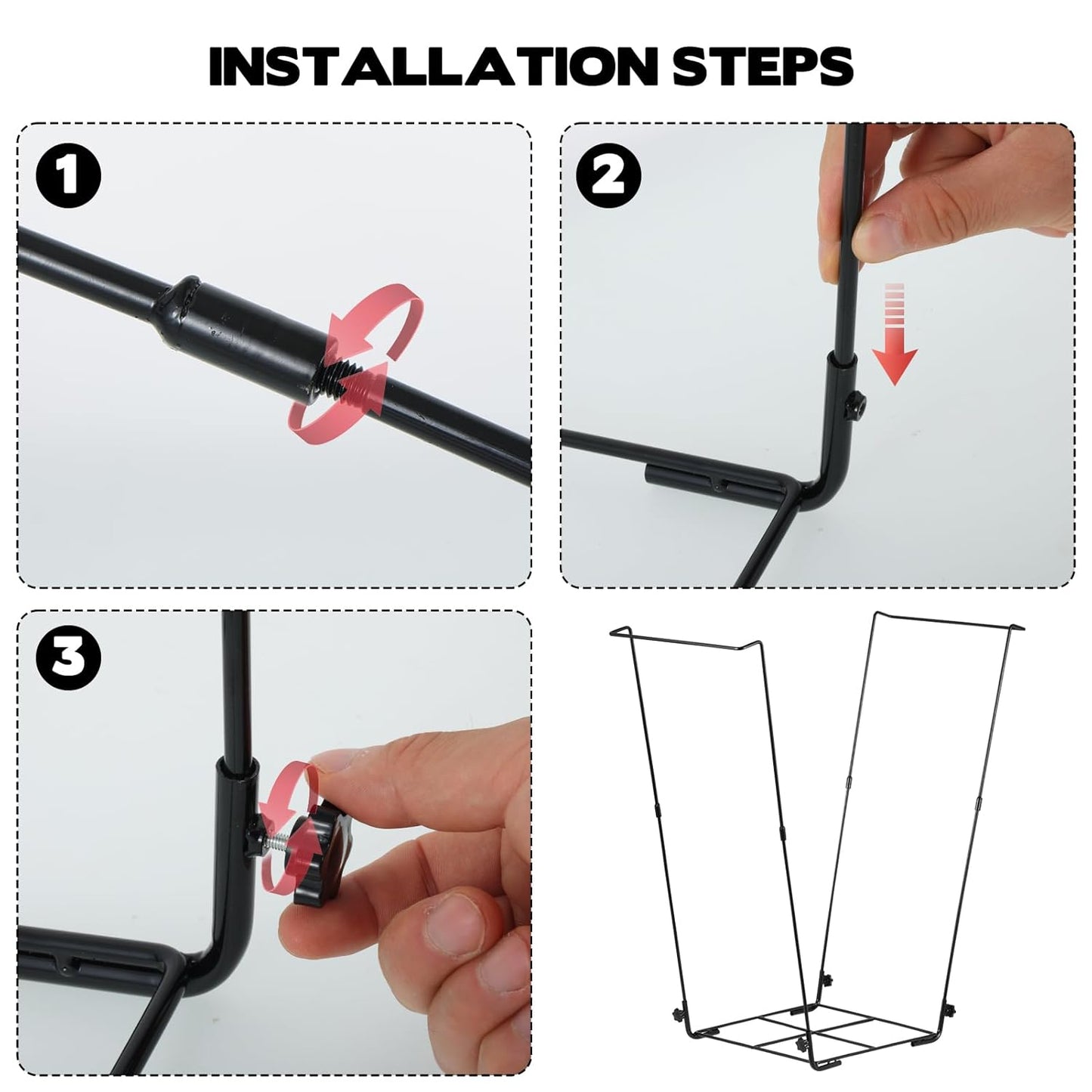 2 pcs Metal Trash Bag Holder, Outdoor Metal Leaf Bag Holder Stand, Garbage Bag Frame Holder for 30-45 Gallon Bags, for Yard Camping Garden Lawn Party Supplies