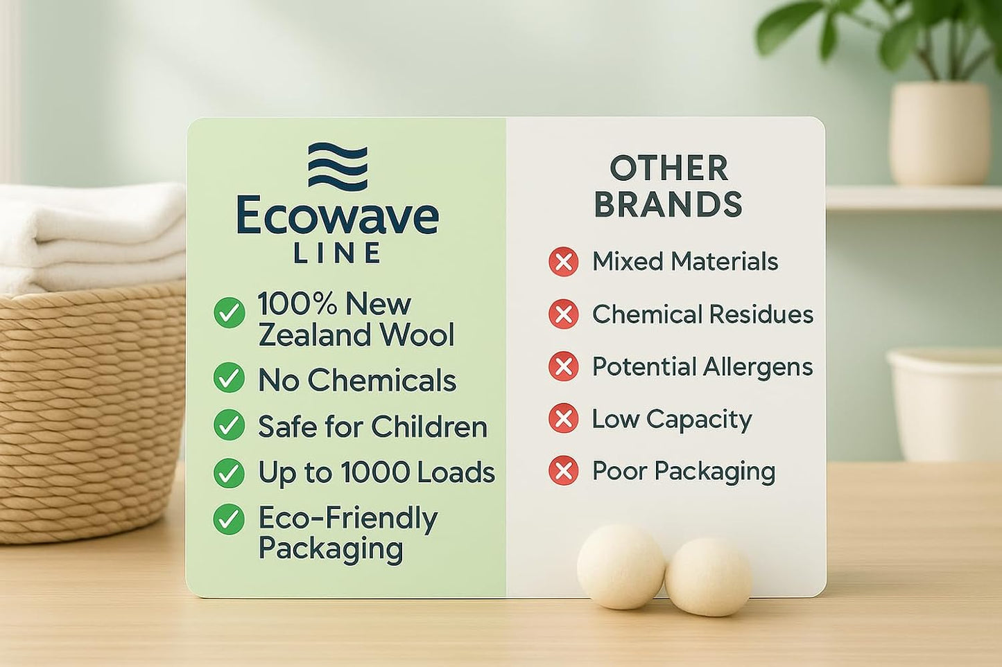 Wool Dryer Balls – 4XL Pack + 2 Essential Oils – 100% Pure New Zealand Wool – Eco-Friendly Fabric Softener