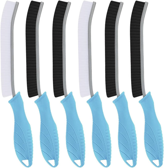 Hard Bristle Crevice Cleaning Brush-Thin Gap Scrub Brush, Small Cleaning Brush, Grout Brush, Kitchen Brush, Cleaning Tools for Toilet, Bathroom, Sink, Home, Household, Window (6, Light Blue)