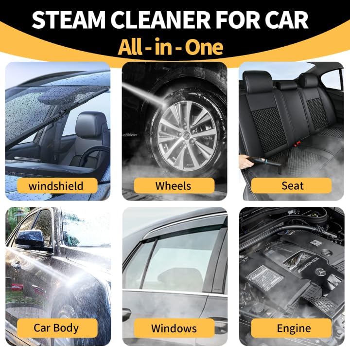 Steam Cleaner, 6 Steam Levels, 42oz Tank & 11 Pieces Accessories, 1500W High-Temperature Steam Cleaner for Home, Steamer for cleaning Car, Tile, Floor
