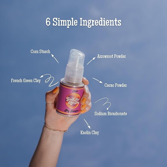 Good A- Hair Day Powder Dark Dry Shampoo Bottle + Refill Bundle, All Natural, Handmade in WI