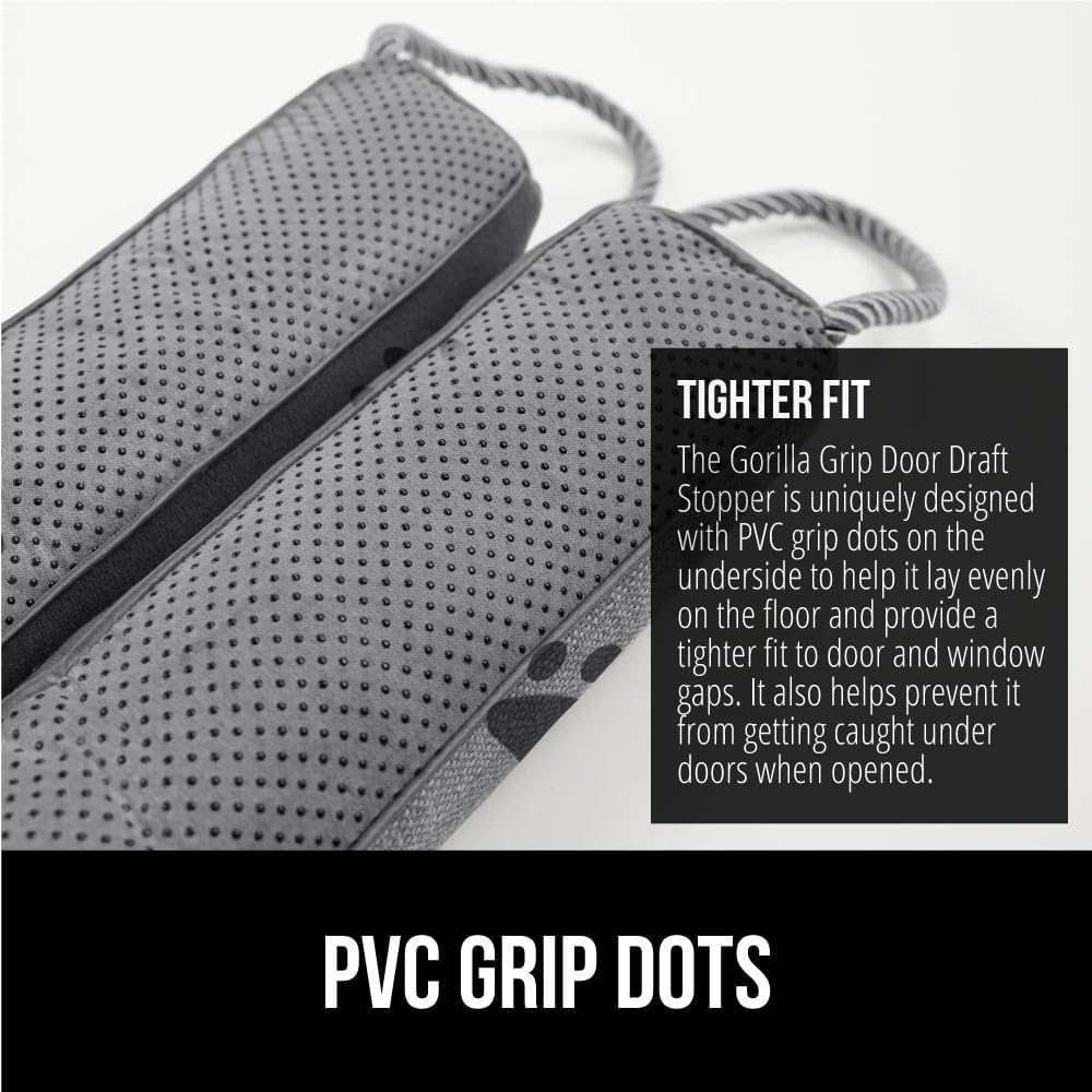 GORILLA GRIP Door Draft Stopper for Bottom of Doors, Weather Stripping Seal Blocks Hot Air, Noise, Bugs, Keeps Cold AC in, Sound Proofing Easy Install Gap Filler, Home Essentials, 32 Inch, Paws