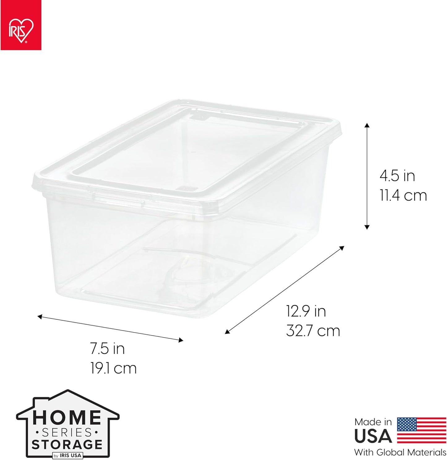 IRIS USA 6-Pack Storage Bins with Lids, 6 Quart, Shoe Boxes Clear Stackable Containers Organize Shoes Closet Shelves, Classroom Organization Teacher Tools, Game Storage - BPA-Free Plastic