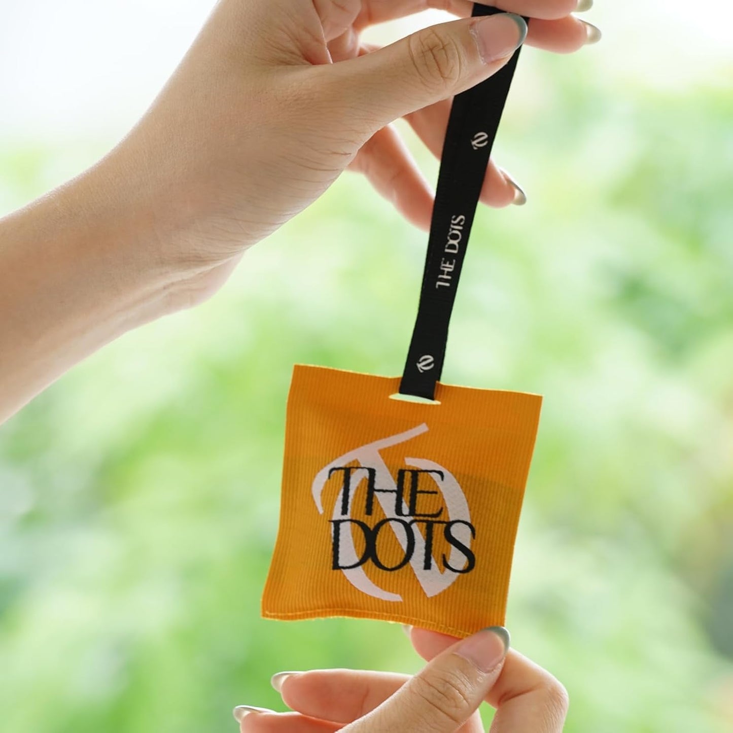 THEDOTS Series Car Air Freshener with 2 Adjustable Ribbons for Car Rearview Mirror, Sicilian Orange, 30 Days, Non-Toxic Fabric Sachet Gift (1 Pack)