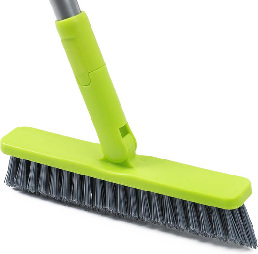 Grout Cleaner Brush with Long Handle, Floor Scrub Brush for Shower Tile, Bathroom Crevice Cleaning Brushes with Heavy Duty Stiff Bristles