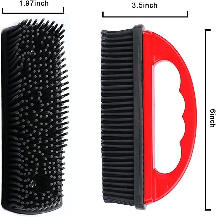 Rubber Pet Cat Dog Hair Removal Brush Lint & Hair Remover Brush,Silicone Lint and Debris Remover for Cleaning, Grooming and Fur Removal, Home,Red