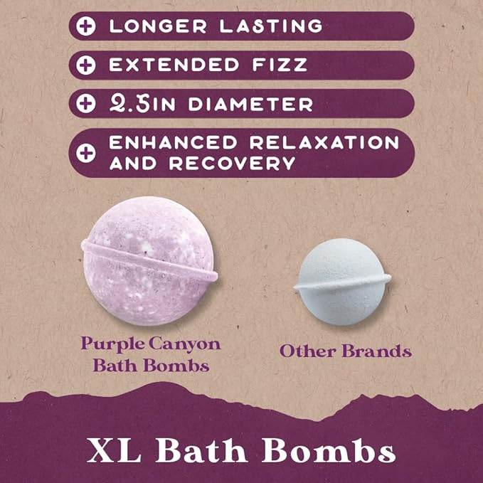 Purple Canyon Lavender Bath Bombs for Women | Relaxing, Natural Bath Bombs | Relaxing Self Care Gift