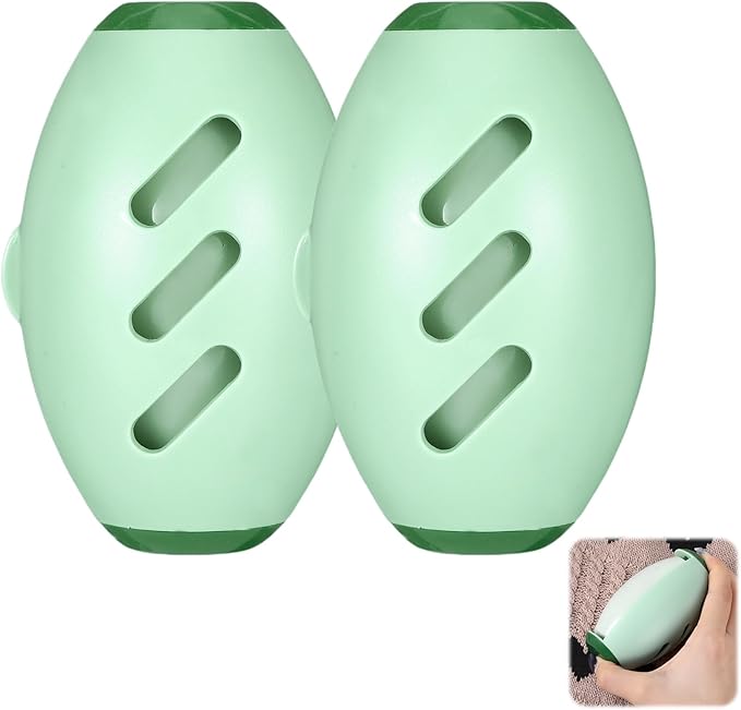 2 PCS Reusable Lint Rollers for Pet Hair Extra Sticky, Mini Portable Travel Lint Roller, Washable, Super-Sticky Gel Balls for Dust, Debris, and Hair(Green)