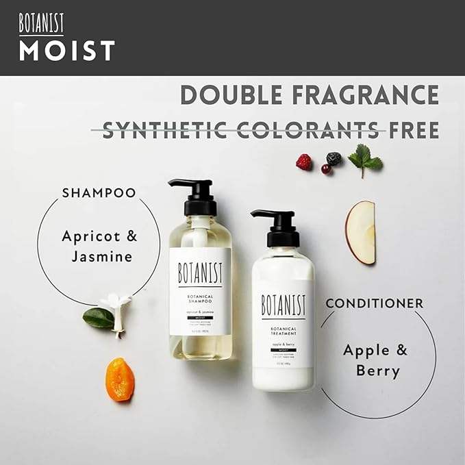 BOTANIST Hydrating Shampoo for Dry Hair, Organic Shampoo for Women & Men by Botanical Protein, Collagen, Natural Keratin, Hyaluronic Acid & Ceramide from Japan, Paraben & Sulfate Free 15.5 Fl Oz MOIST