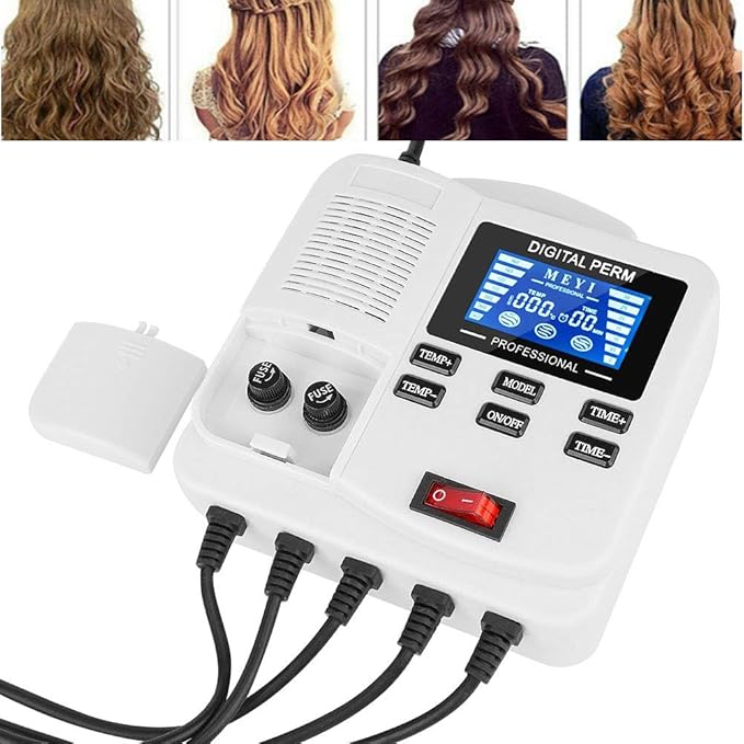 Professional Curling Roller,Small Portable Digital PTC Heating Hair Perm Machine with Hair Roller Styling Tool (EU Plug)