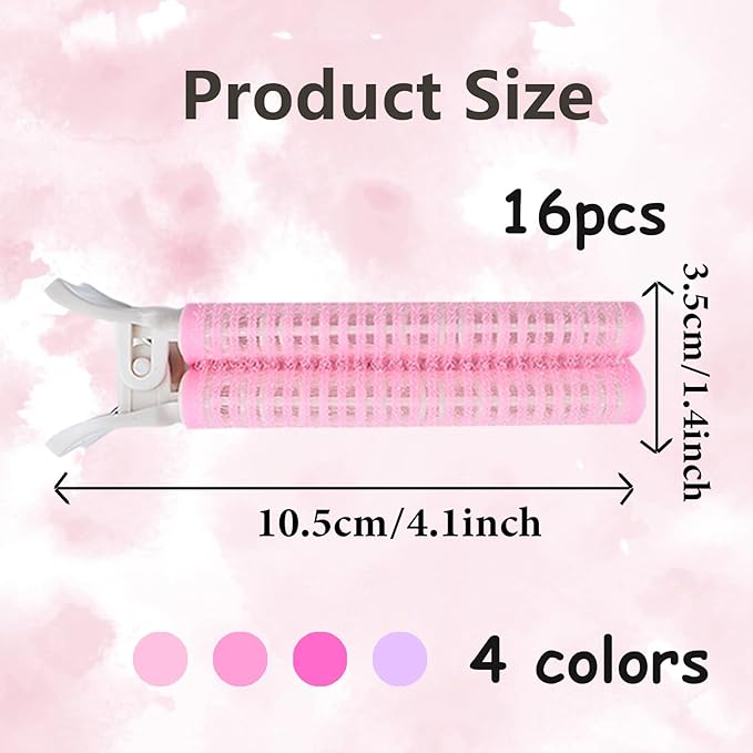 16 PCS Hair Volumizing Roller Clips for Women - Root Clips for Fluffy, Instant Volume (Pink, Purple)